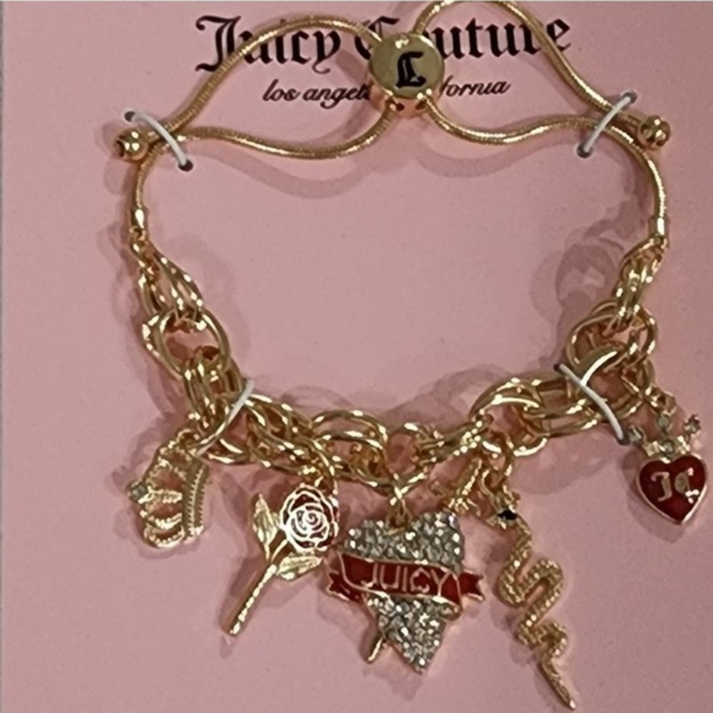 Juicy Couture charm roses snake heart bracelet‎ new!!
